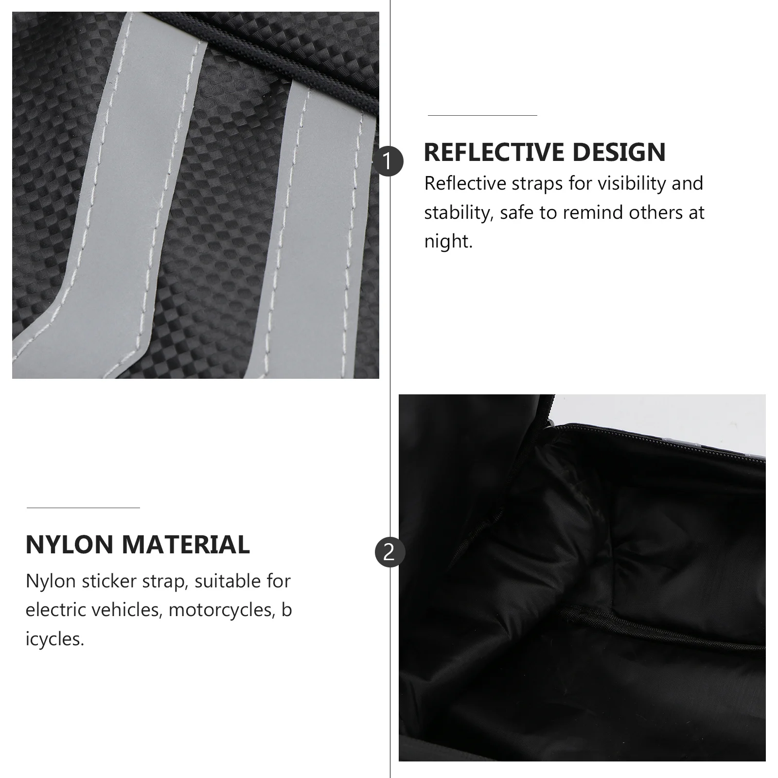 1pc 9L Bike Back Seat Bag Large Capacity Waterproof Storage Box For Motorcycle Electric Vehicle Bicycle Rear Mount Reflective