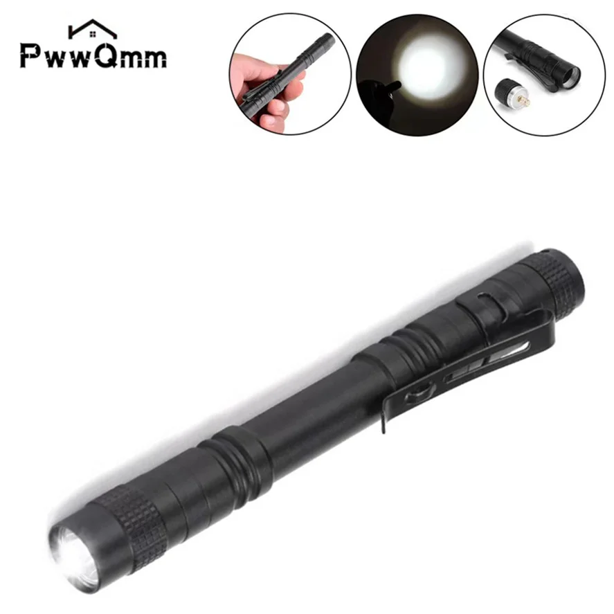 Led caneta luz portátil lanterna led bolso ultra brilhante alta lumens handheld caneta luz luz led tocha para acampamento ao ar livre