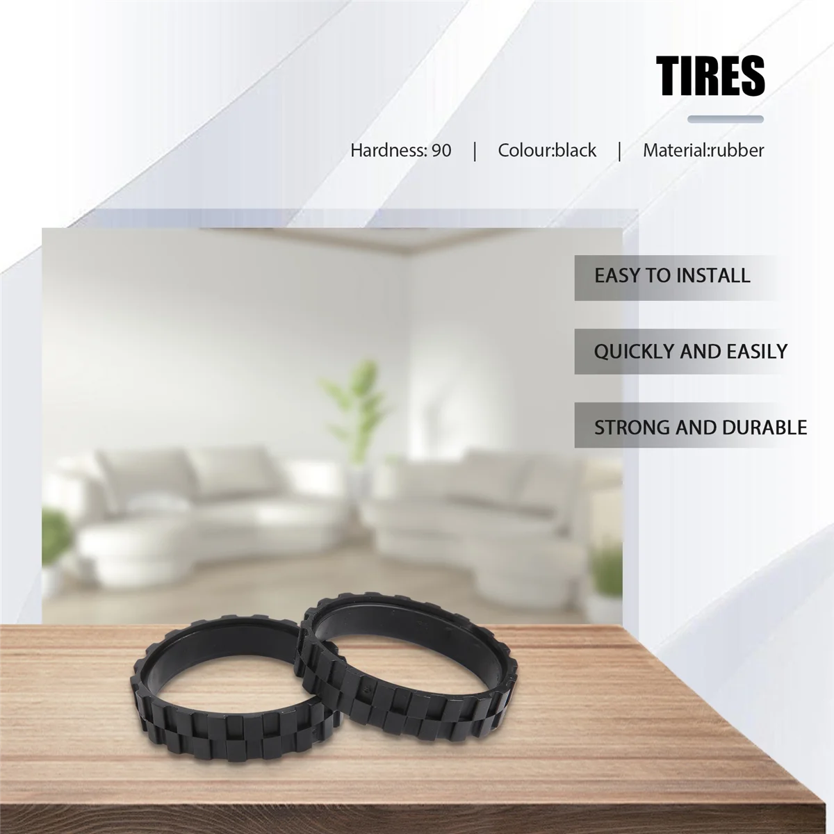 Pneus de rodas para Xiaomi Robot Aspirador, Roborock S50, S55, S5 MAX, rodas antiderrapantes, acessório de substituição MIJIA, 1St 1S