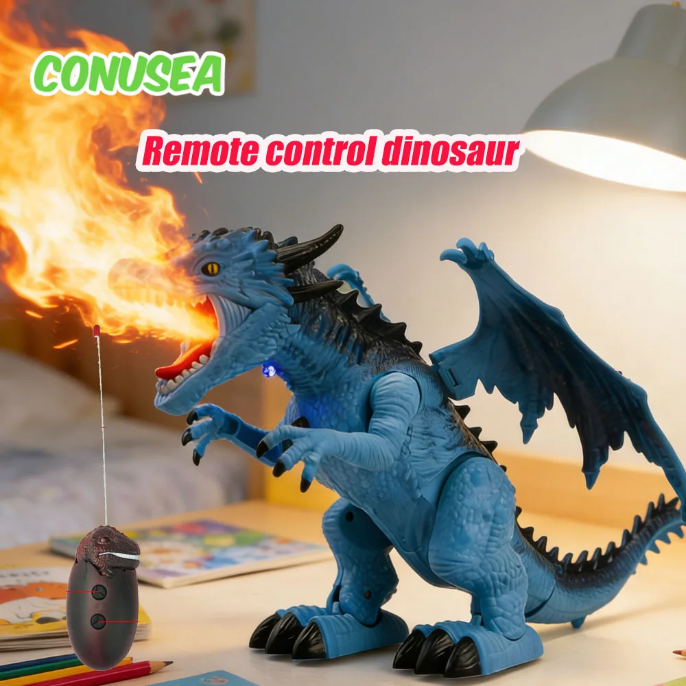 Rc Dinosaurier Kinder Haustier Elektrische Roboter Led Fernbedienung Tiere Spitfire Spaziergang Sounds Junge Pädagogisches Spielzeug für Jungen Kinder Geschenk