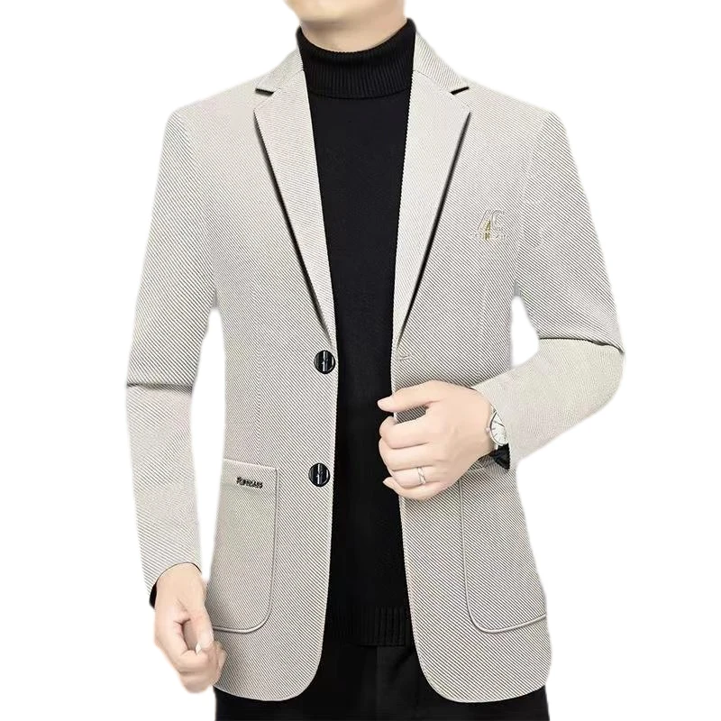 

2026 Blazer's New Men's Fashionable Casual Business Wedding Banquet Hosting Dress Showcases A High-end Middle-aged Look Blazer