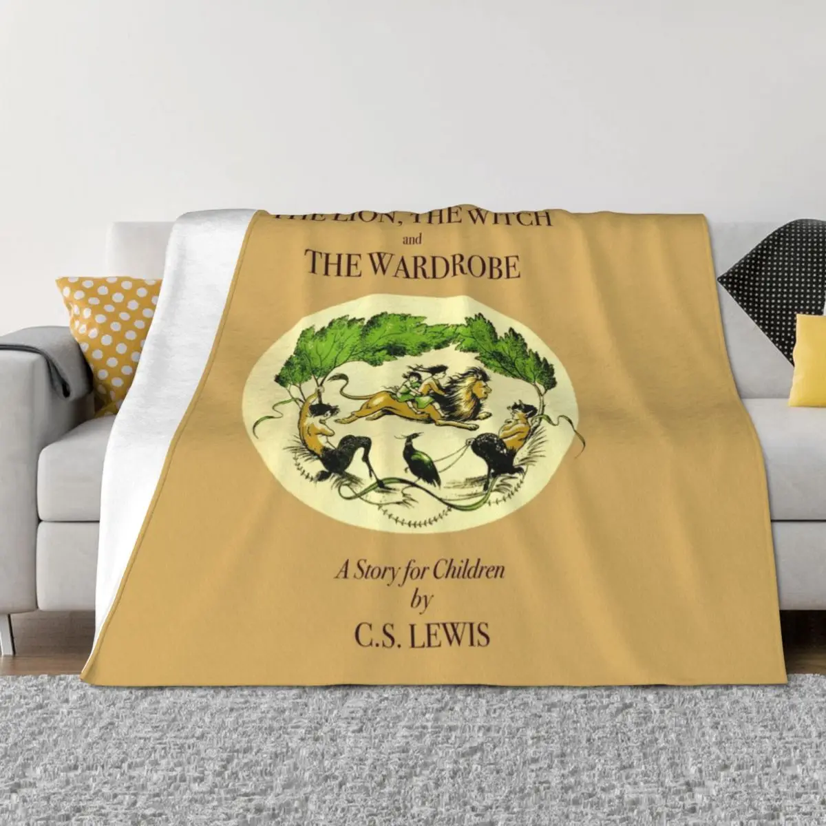 

The Lion The Witch And The Wardrobe Narnia classic vintage cover illustration Throw Blanket Loose Sofas Blankets