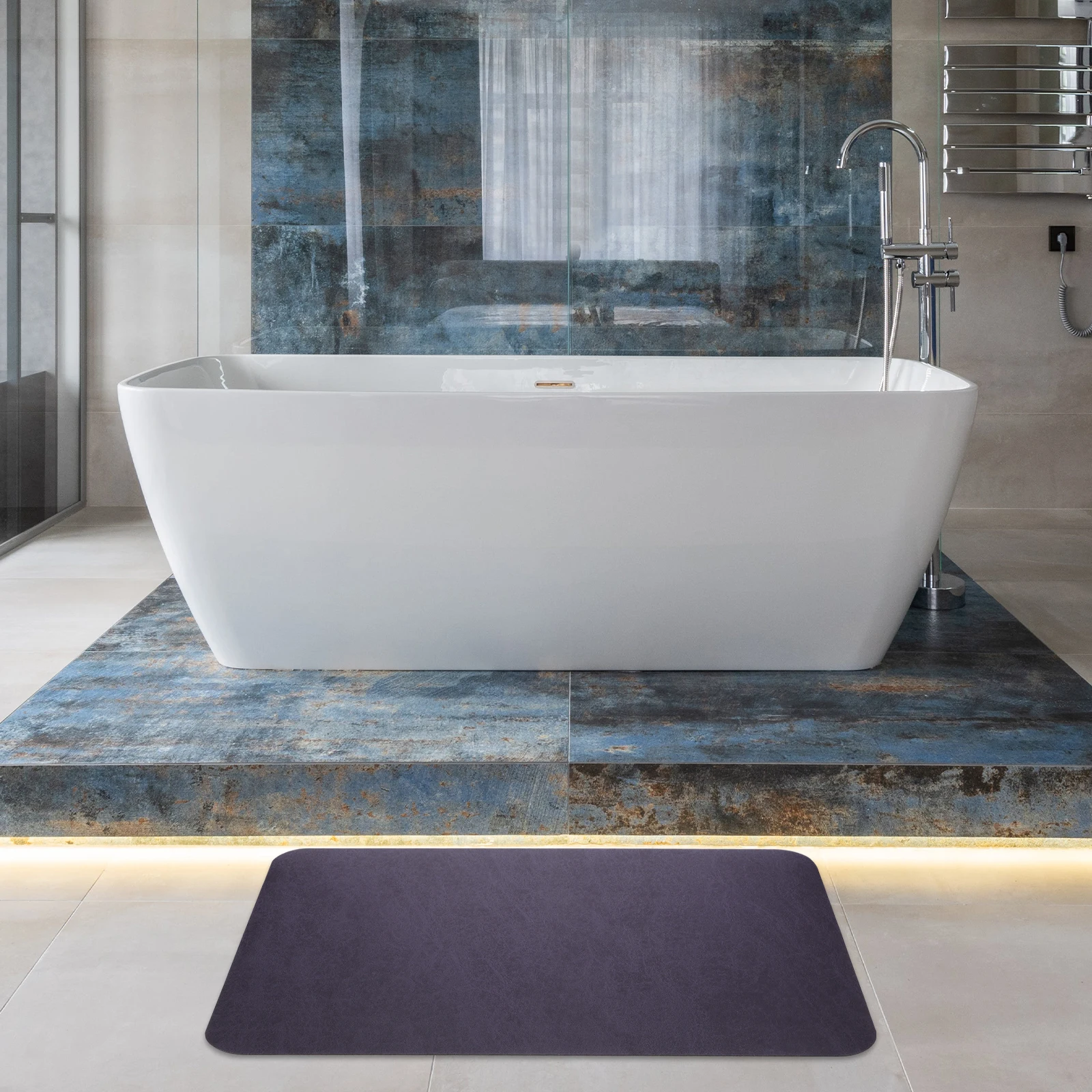 

Absorbent Non-Slip Door Mat for Bathroom Floor - Decorative Water-Absorption Entryway Rug Indoor Home Hotel Accessory