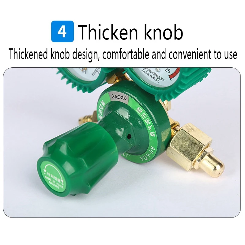 Regolatore di ossigeno Regolatori per bottiglie di gas di ossigeno O2 Riduzione della pressione Inalatore Regolatore a doppio manometro in acetilene