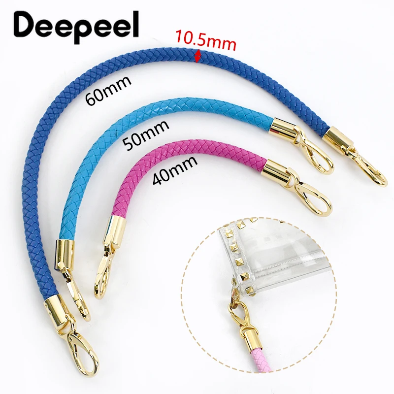 1Pc Deepeel 30/40/50/60cm Metal PU Leather Handbag Handles Women Shoulder Bags Strap Purse Handle DIY Replace Bag Accessories