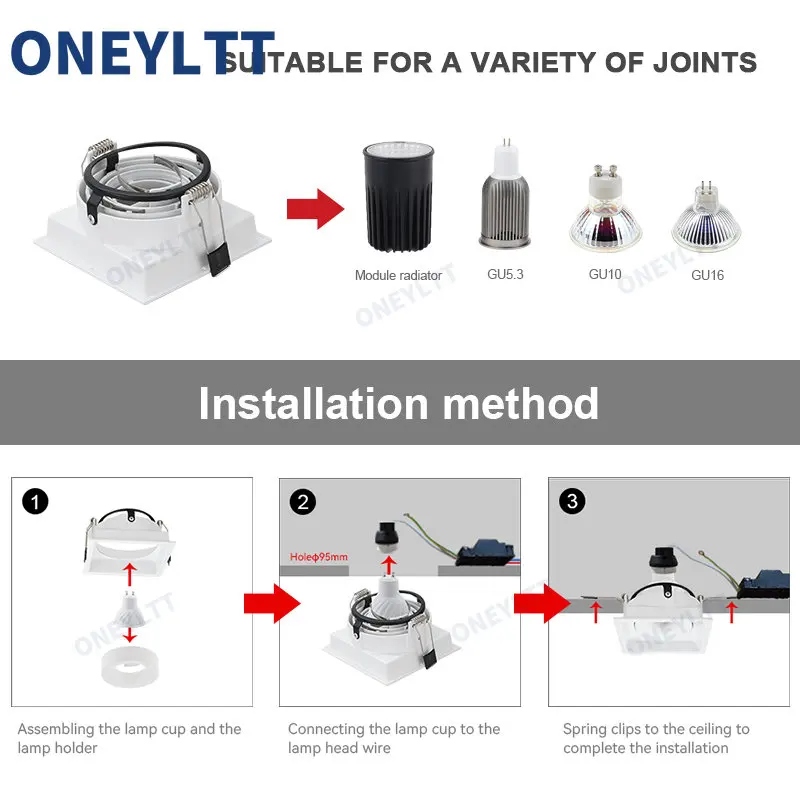 Smalle Zijde Led Spot Licht Behuizing Cover Rond Ingebedde Hoek Verstelbare Gu10 Anti-Flaaring Downlight Frame