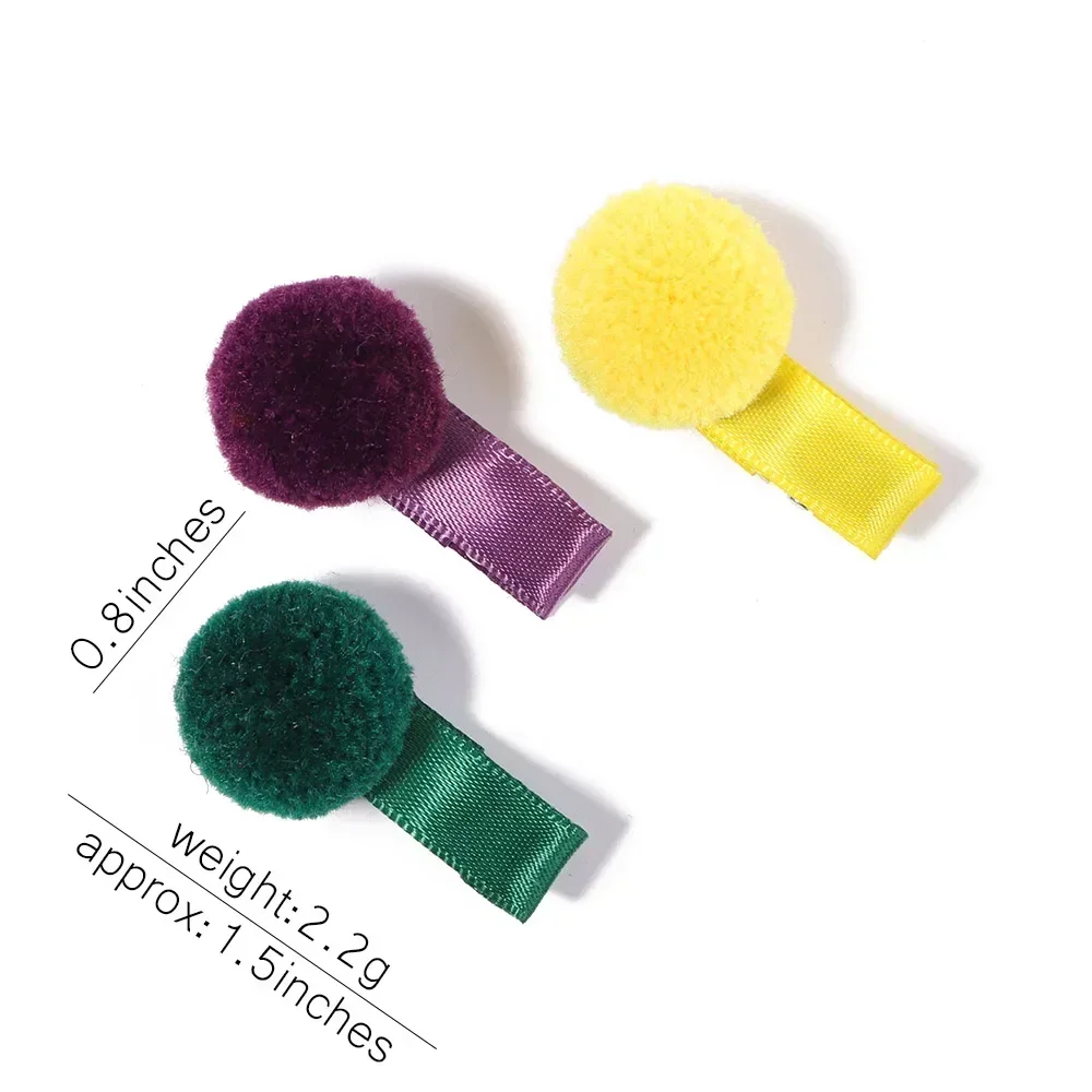 5/10PCS Lovely Solid Plush Hair Ball Hair Clips Children Girls Hairpins BB Hair Bangs Clip Headwear Baby Kids Hair Accessories