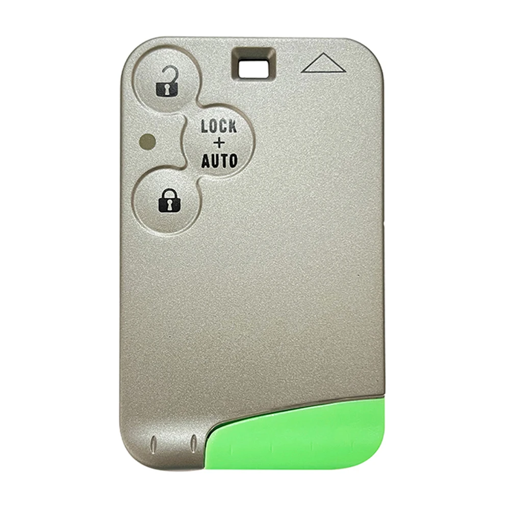 XNRKEY 3 Button/Lighting Button Remote Card Shell for Renault Laguna Card Key Shell With Green Blade