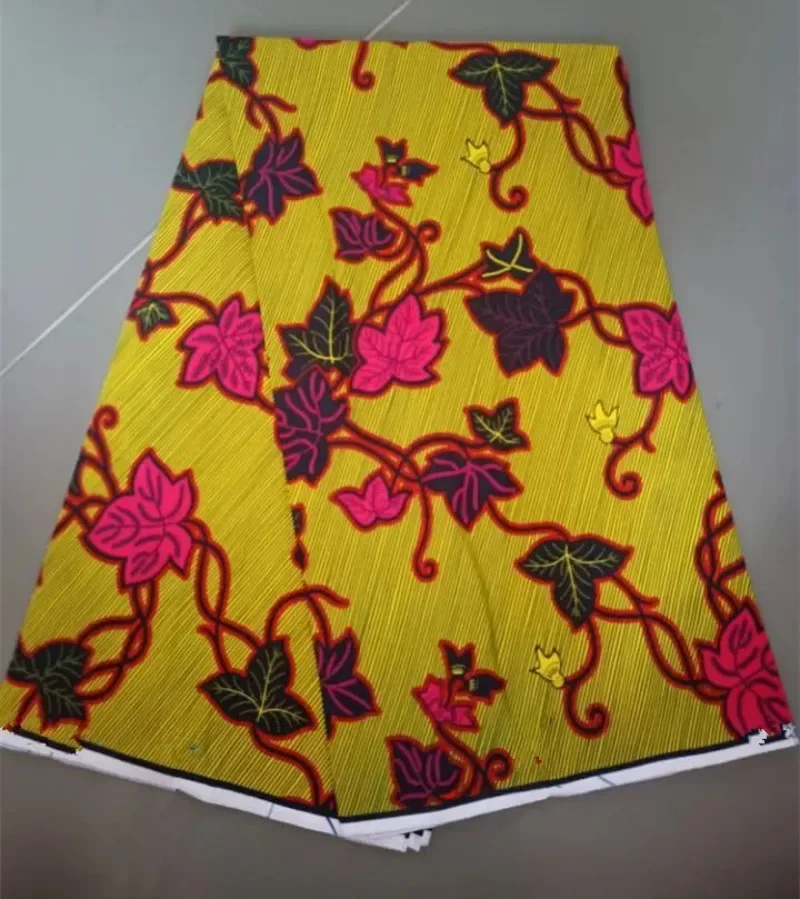 Real African 100% Cotton Veritable Wax Ankara Print Fabric Textile For Dress Dutch Dye Block For Fabrics 6 Yards Sewing