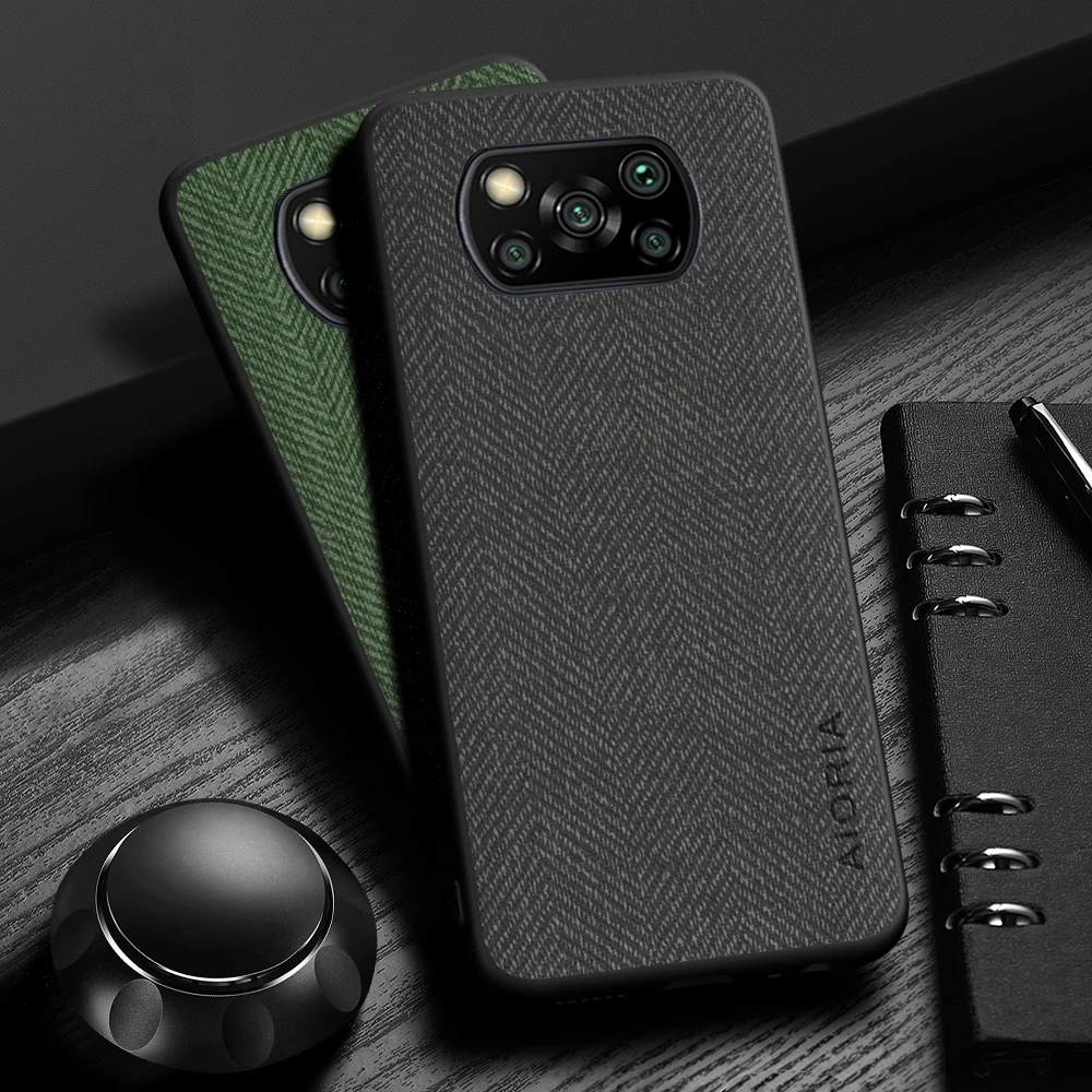 

Case for Poco X5 X4 X3 Pro GT NFC Design Simple, Lightweight, Durable Leather wood grain cover for Poco X5 Pro