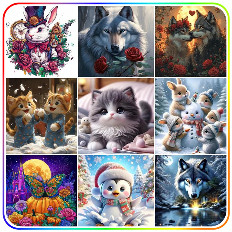 

SDOYUNO Diamond Painting Accessories Animals Full Square Round Drill Arts Crafts Original Gifts Diamond Mosaic Cross Stitch Kit