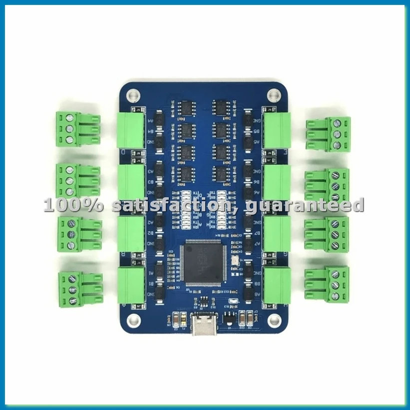 

USB-конвертер Type-C в 8-канальный последовательный порт RS485 с чипом CH348 и защитой от короткого замыкания каналов - A69M