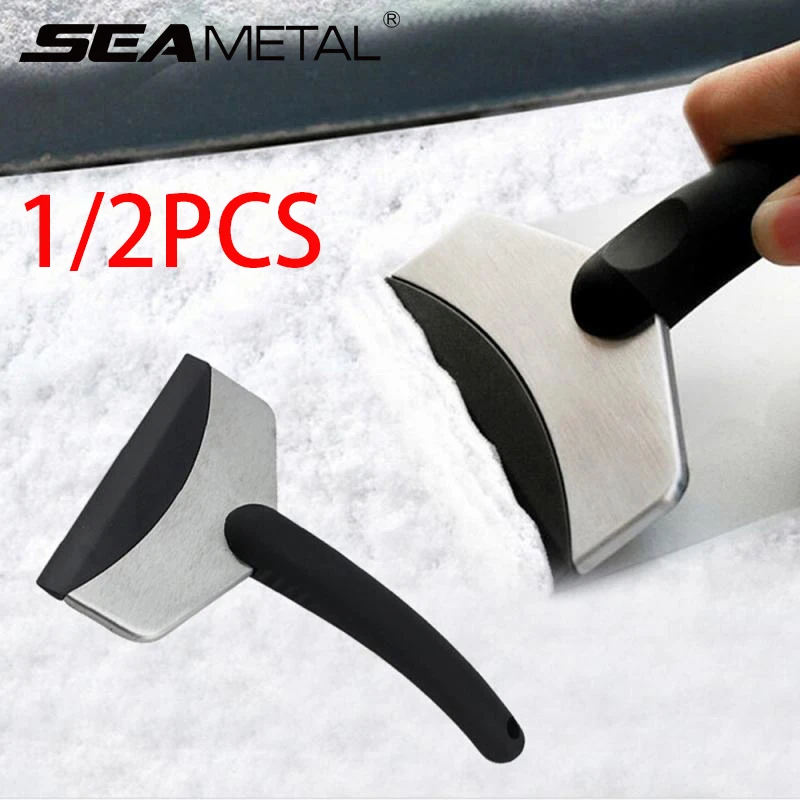 SEAMETAL 1/2 stücke Auto Schnee Schaufel Multifunktionale Windschutzscheibe Abtauen Eis Schaber Werkzeug Glas Schnee Entferner Winter Auto Zubehör