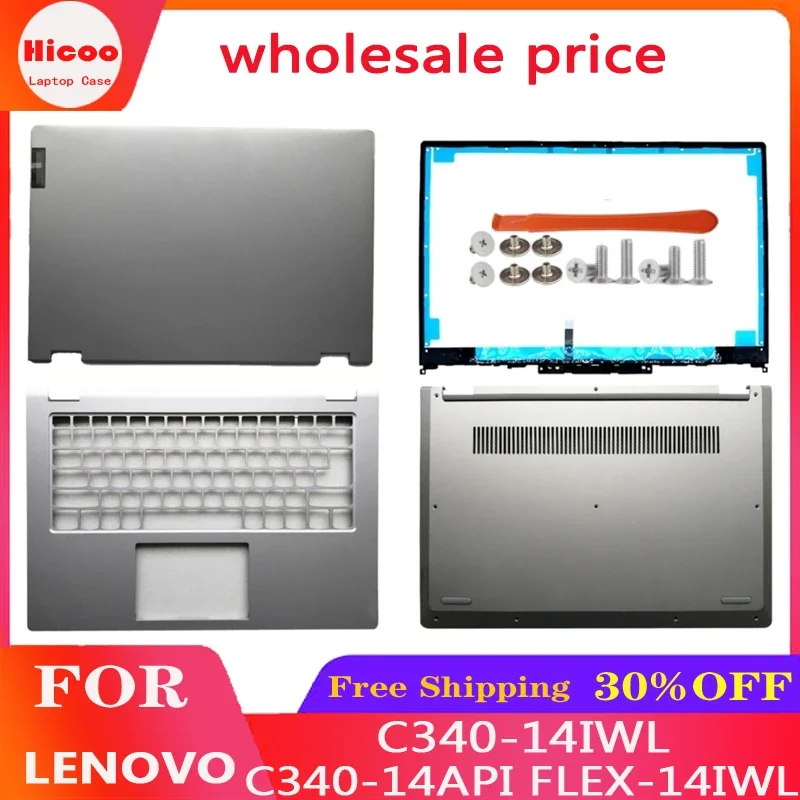 

New Laptop For Lenovo C340-14 C340-14IWL C340-14API FLEX-14IWL 81SQ LCD Back Cover Top Case/Front Bezel/Palmrest/Bottom Base