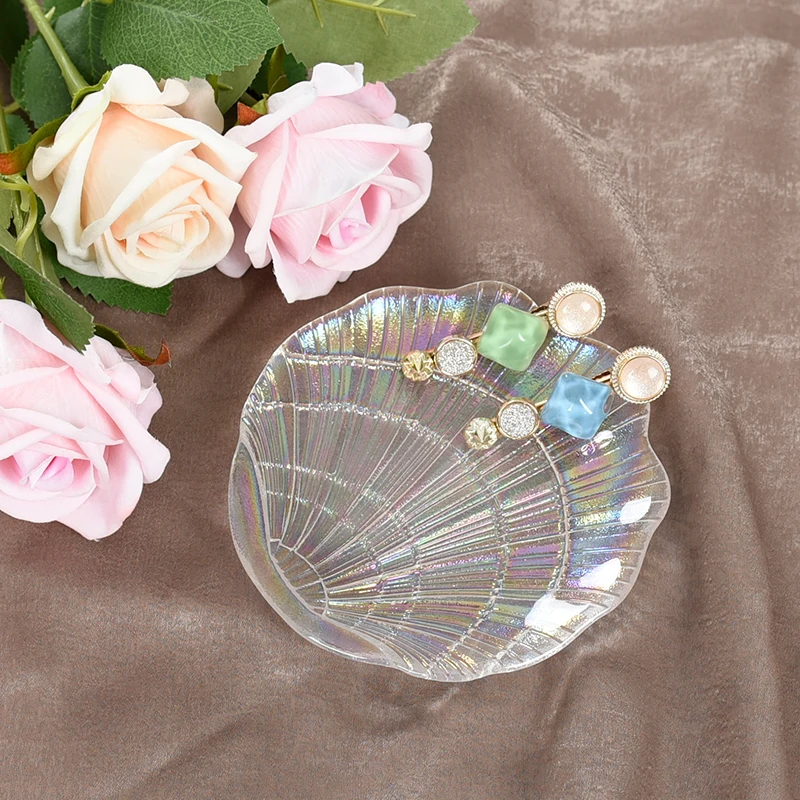 Nail Art Hand Holding Photo Props Colorful Glass Shell Dish Jewelry Storage Tray Photography Posing Background Decorative Props