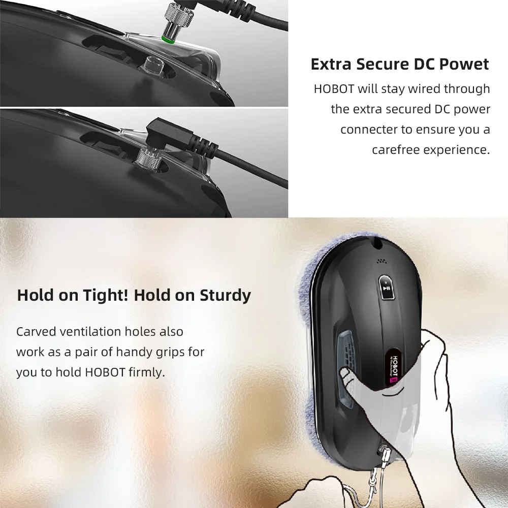 HOBOT 388 Commercial Double Side Outdoor Magnetic Window Cleaner Magnet / Automatic Wireless Remote Control Glass Window Cleaner