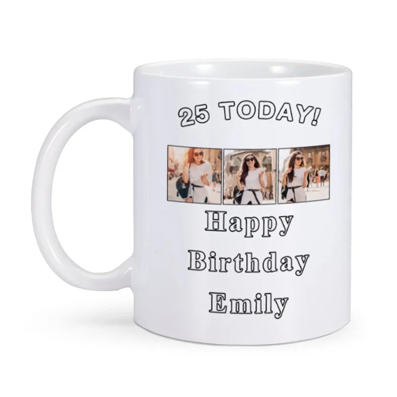 New Birthday Party Mug Gift Formulation Photo Coffee Cup Tea Cup Ceramic Mug Spot Multicolor Mug