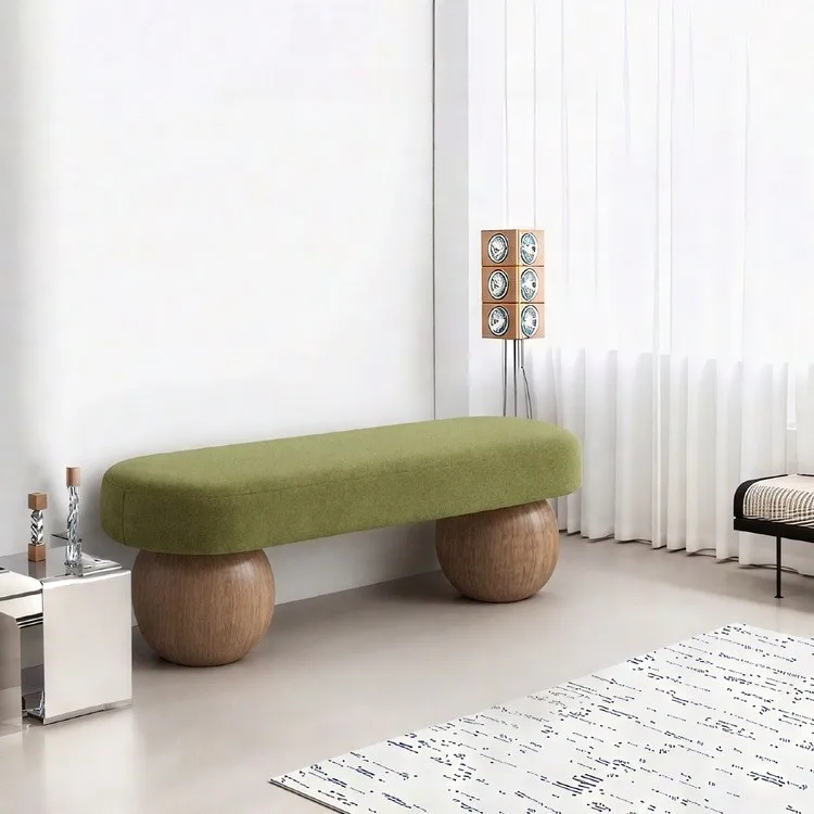 Nordic home entrance shoe stool, bed end log wind fitting room bed and breakfast bench