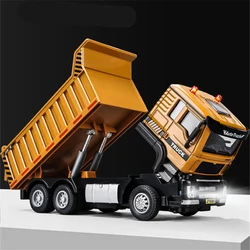 1/50 City Heavy ribaltabile modello di camion pressofusi metallo giocattolo scorie miniera di carbone veicoli di trasporto modello di auto suono e luce regalo per bambini