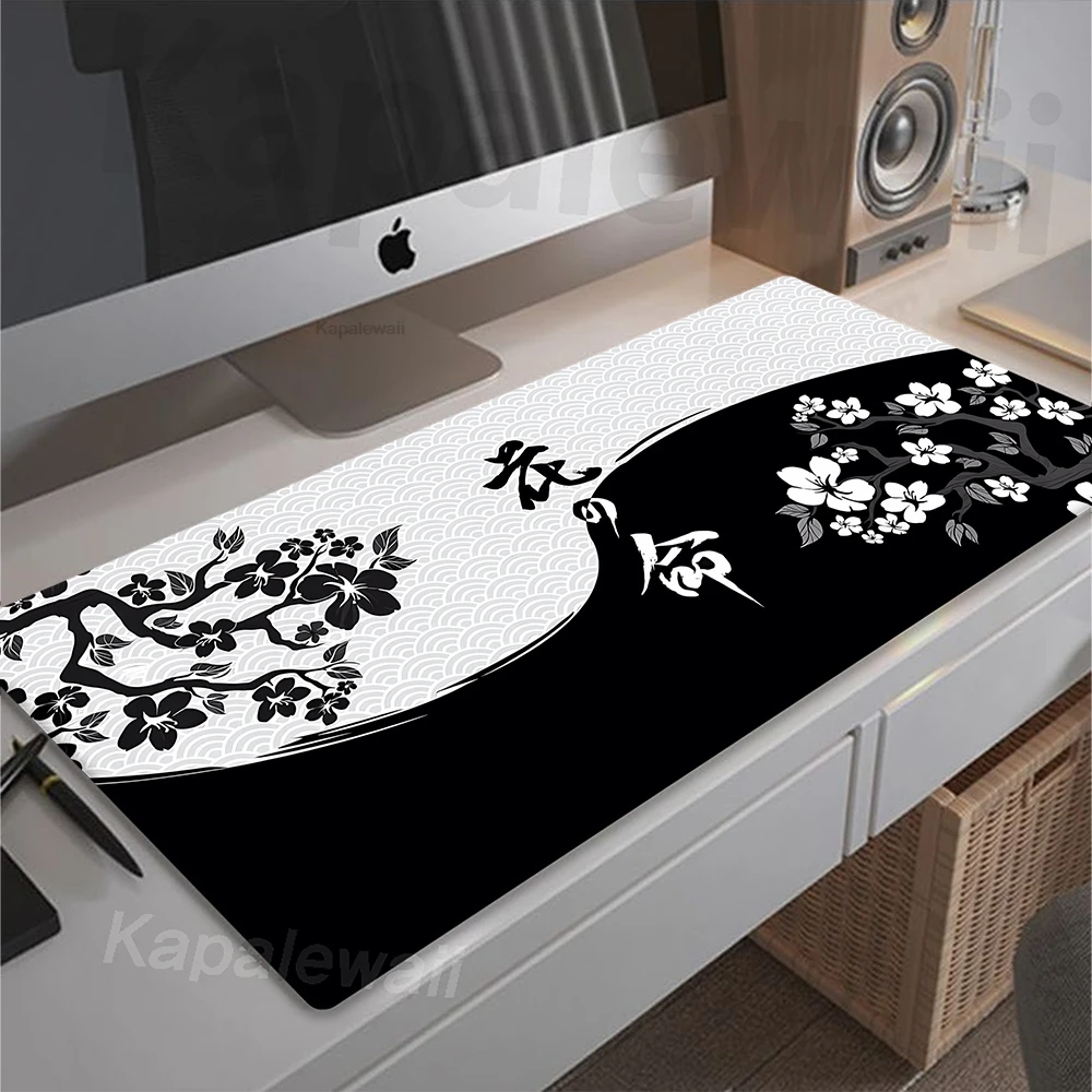 Anime Gaming Large Mousepad Sakura Blooms Mouse Pad Gamer Computer Non-Slip Rubber XXL Keyboard Pads Aesthetic Decor Desk Mat