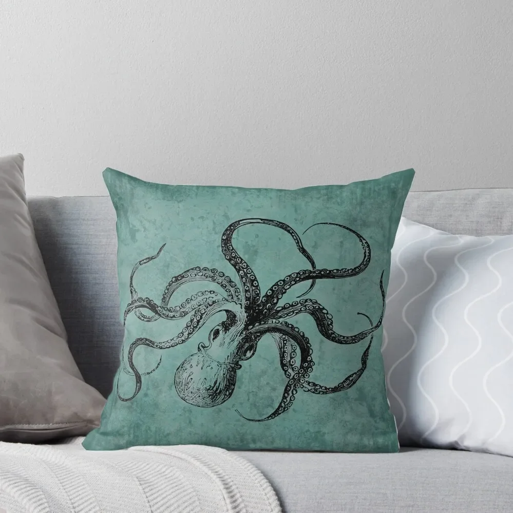 

Vintage Octopus Throw Pillow Marble Cushion Cover sleeping pillows Luxury Pillow Cover