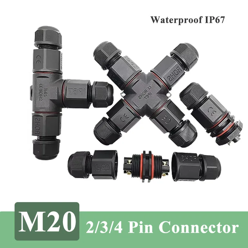 

Водонепроницаемый M20 2 3 4-контактный кабельный разъем IP67 док-станция/Y-типа светодиодная вилка питания X-типа 15A/30A 300 В винтовые разъемы без пайки