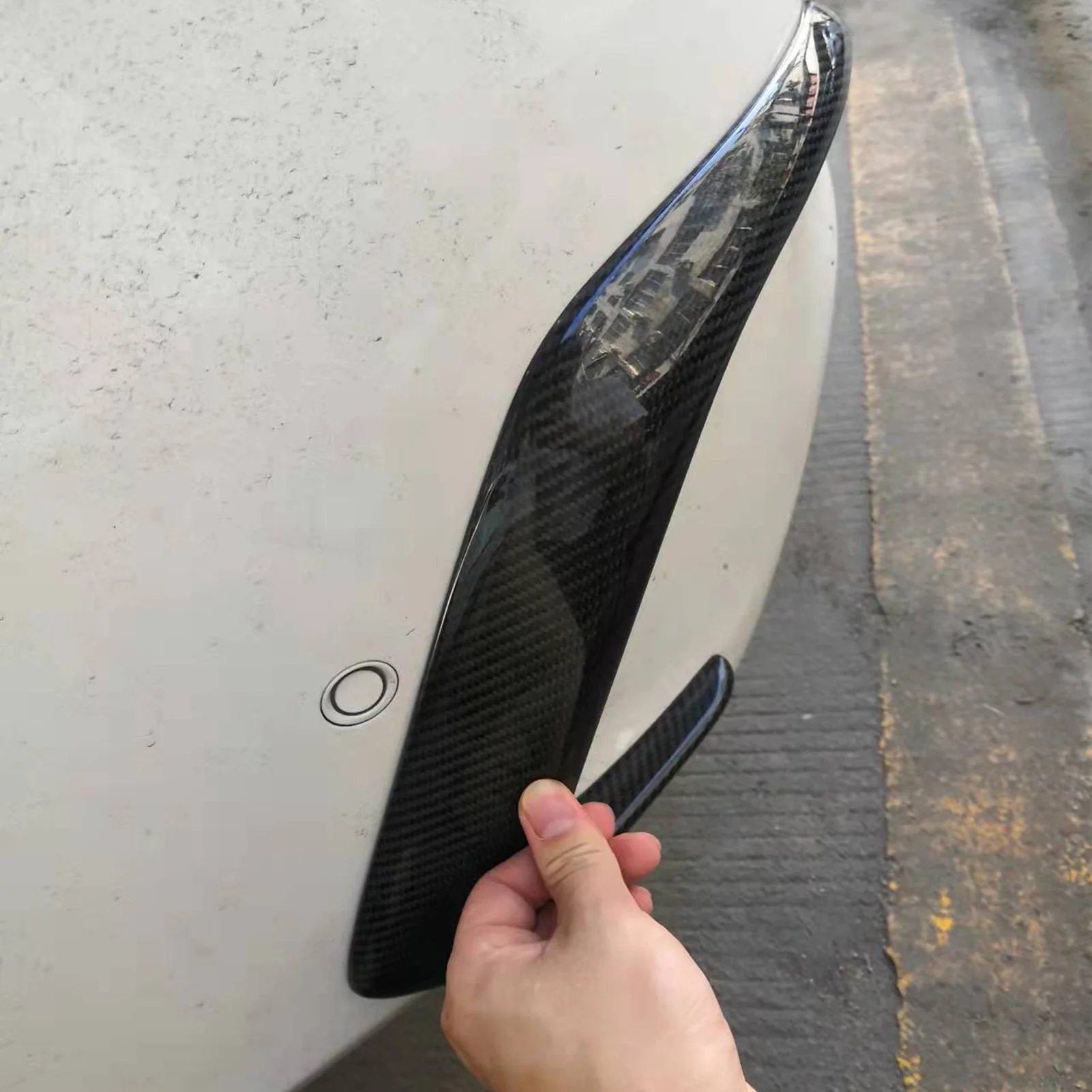 

For Mercedes-Benz C-Class W205 Coupe 2015-2020 Carbon Fiber Rear Bumper Side Fender Air Knife Cover Car Accessories Modification