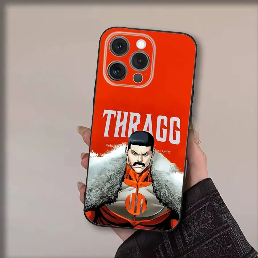 حافظة هاتف كارتون I-Invincibles لهاتف آيفون 17,16,15,14,13,12,11,Pro,Max,Plus,Air,X,XS,XR,SE,8,7,Mini,Soft Black Funda