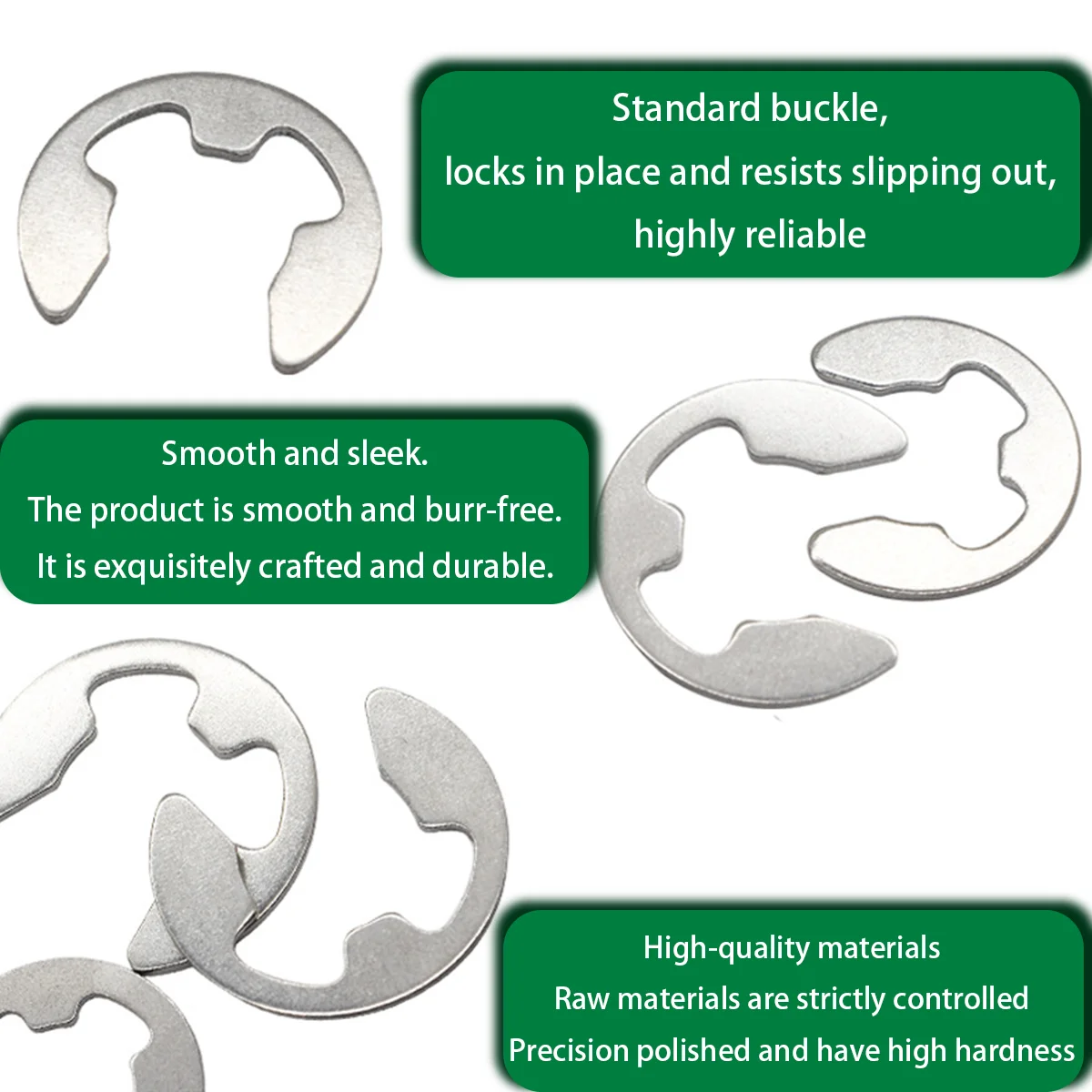 300pcsStainless Steel E-Type Retaining Ring External Circlip DIN6799 Split Lock Washers for Shaft Fastening、E-type Circlips