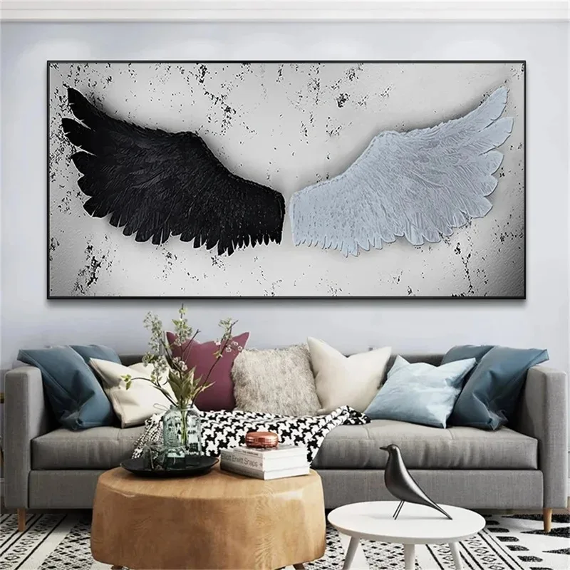 Nordic Feathers Angel Wings Posters and Prints Scandinavian Wall Art Canvas Painting Abstract Graffiti Decor Hotel Wall Pictures