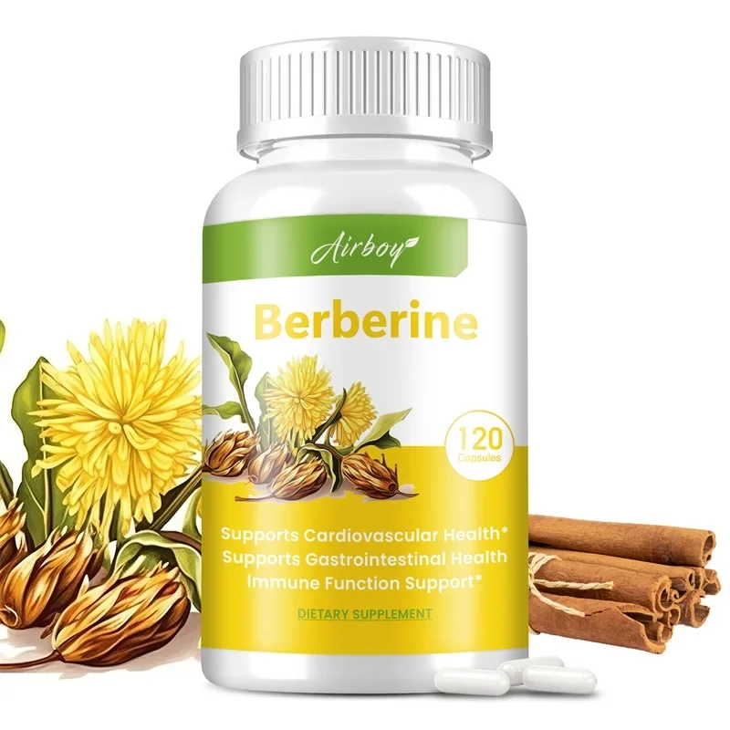 Berberine Capsules - Supports Cholesterol Levels, Heart Health, Weight Management, Promote Cardiovascular and Digestive Health