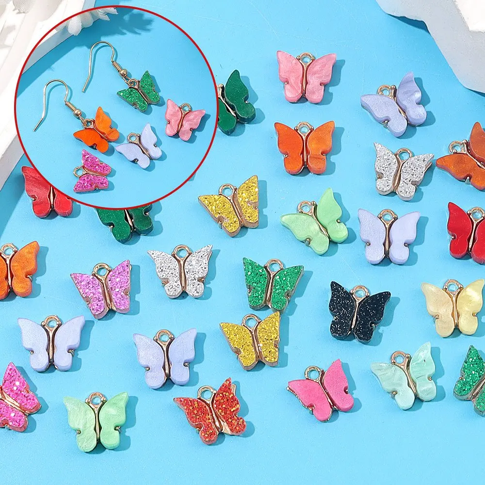 

3/8/16 Разноцветные подвески в форме бабочки, подвески на тему насекомых, аксессуары для украшения ювелирных украшений на Хэллоуин и Рождество