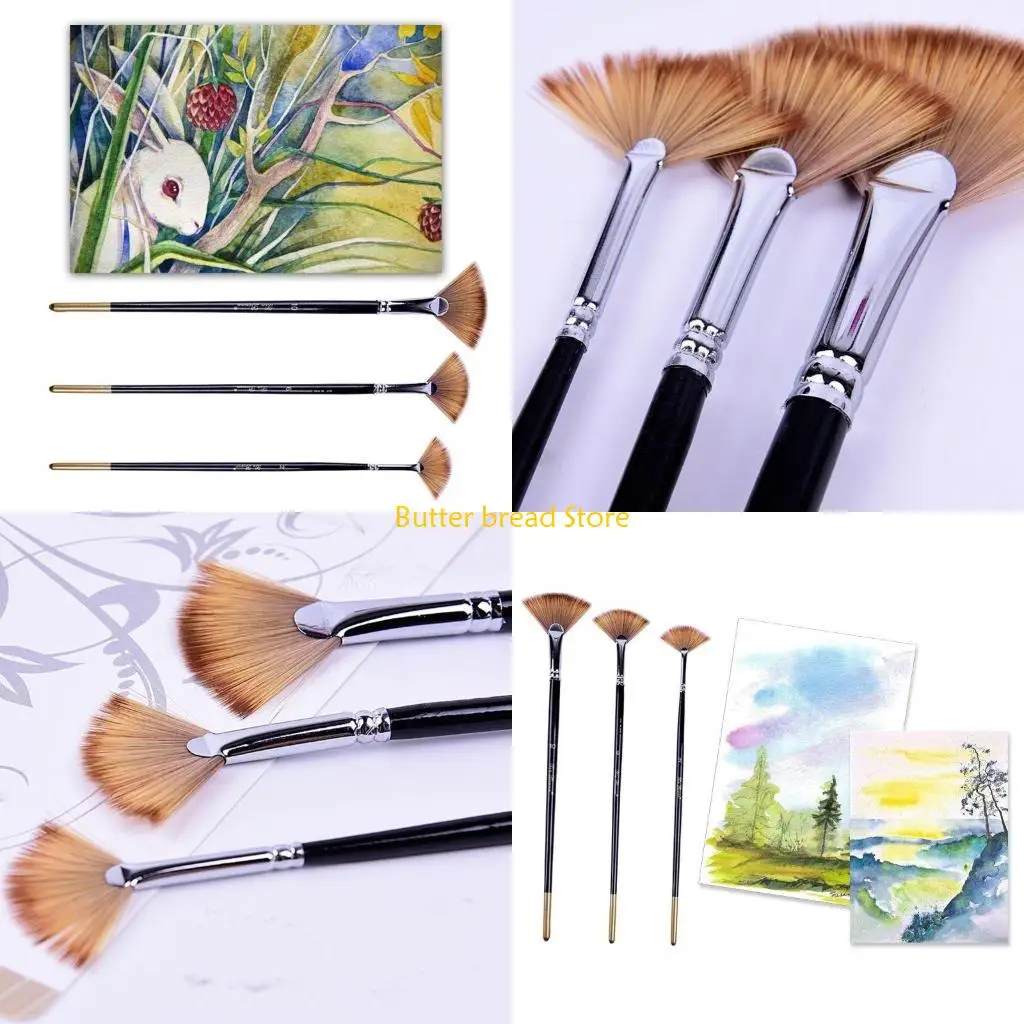 

W89C 3PCS премиум-нейлоновая кисть для вентиляционной кишки для рисования.