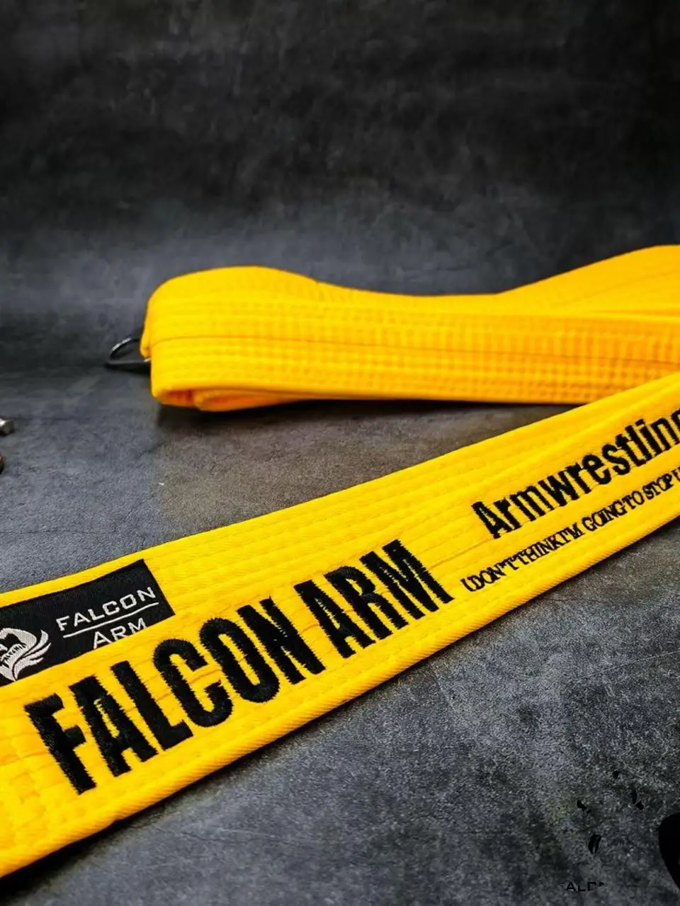 Falcon Arm Brand Judo Belt with  Color Embroidery Letter Training for Forearm Strength Spin before And after