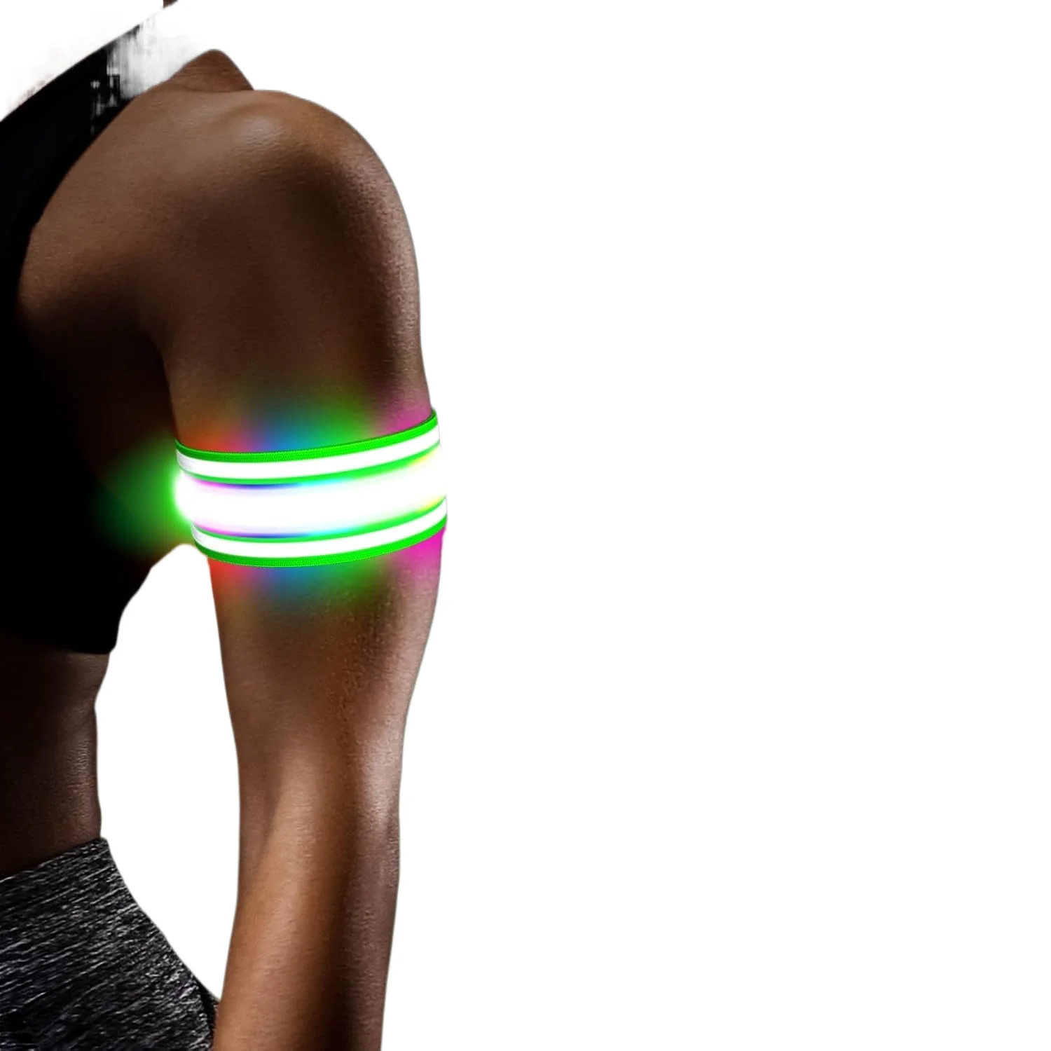 

2 Pack LED Armband Rechargeable For Running Light Up Arm Bands For Night Walking High Visibility Reflective Running