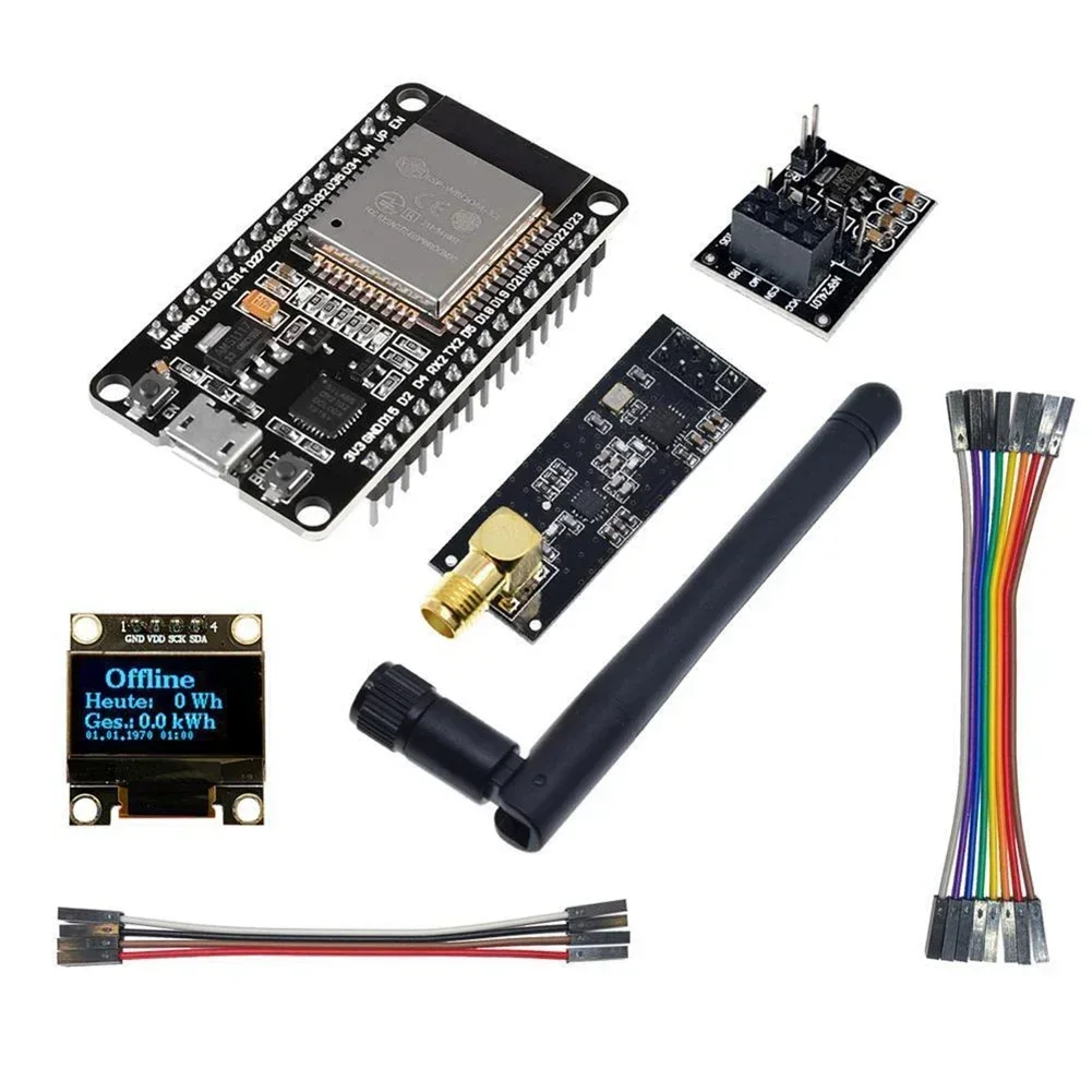 1 Set Esp321 Nrf24l01 Open Dtu Voor Hoymiles Diy Kit Display Antenne Socket Kabel Elektrisch Gereedschap Accessoires