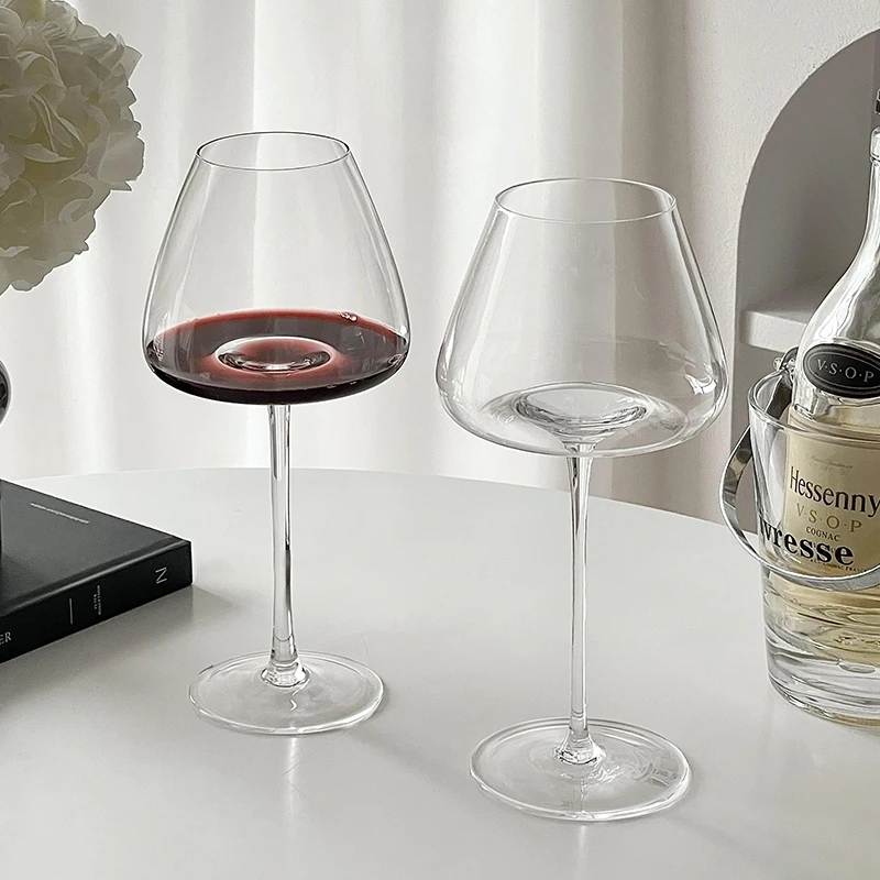European-style Large-Bellied Burgundy Red Wine Glass Luxury And High-end Feel Home Crystal Glass Stemmed Wine Glass