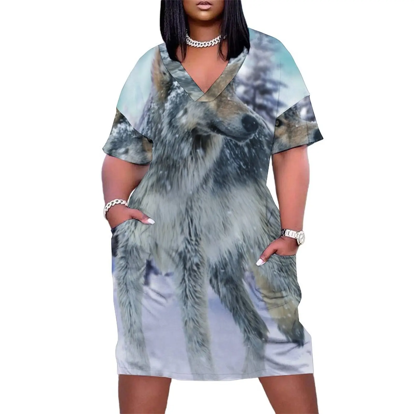 

Wolf Loose Pocket Dress Female clothing Dance dresses fairy dress