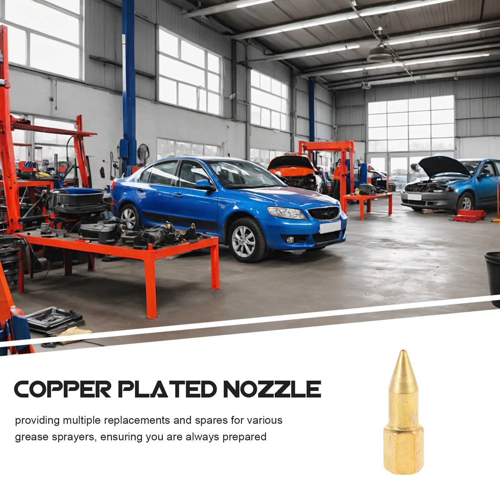 Punte per ugelli per grasso in rame da 5 pezzi Sostituzione metallica durevole estesa per aree difficili da raggiungere Facile da usare Pratico spruzzatore di grasso