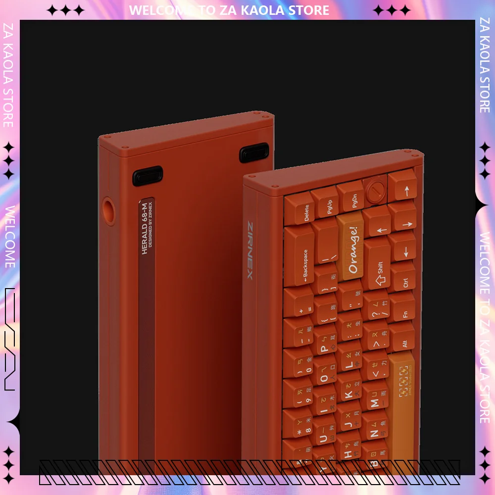 Teclado Gamer ZIRNEX Herald68-M com Interruptor Magnético RGB em Liga de Alumínio, Teclado Mecânico Personalizado com Fio, Acessórios para PC e E-spor