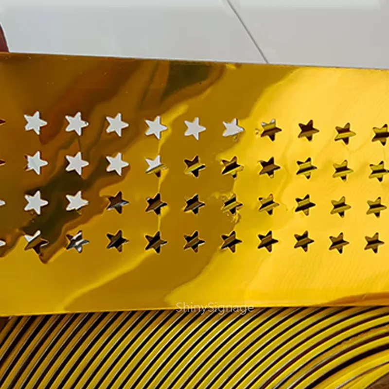Star Side Light Aluminum Plate Perforated Channel Letter Strip With Pentagram Holes Handmade Illuminated Sign-Making Material