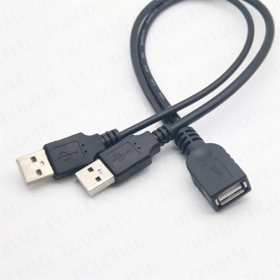 2 In 1 USB 2.0 Extension Cable Male To Female USB Data Cable Charging Cable for Hard Disk Network Card Connection