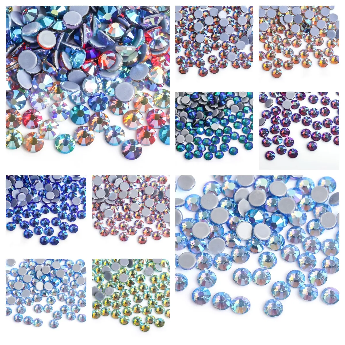 AB Colors SS6-SS30 High Quality Hot Fix Rhinestone Crystal Super Glitter Strass Iron On Rhinestones for  Fabric Garment