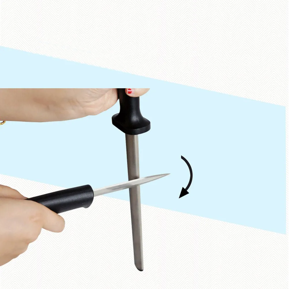 12 Inches Adamas Sharpening Rod Steel Kitchen Sharpener Rubber Handle Longlasting Sharpening Tool Adamas Sharpener