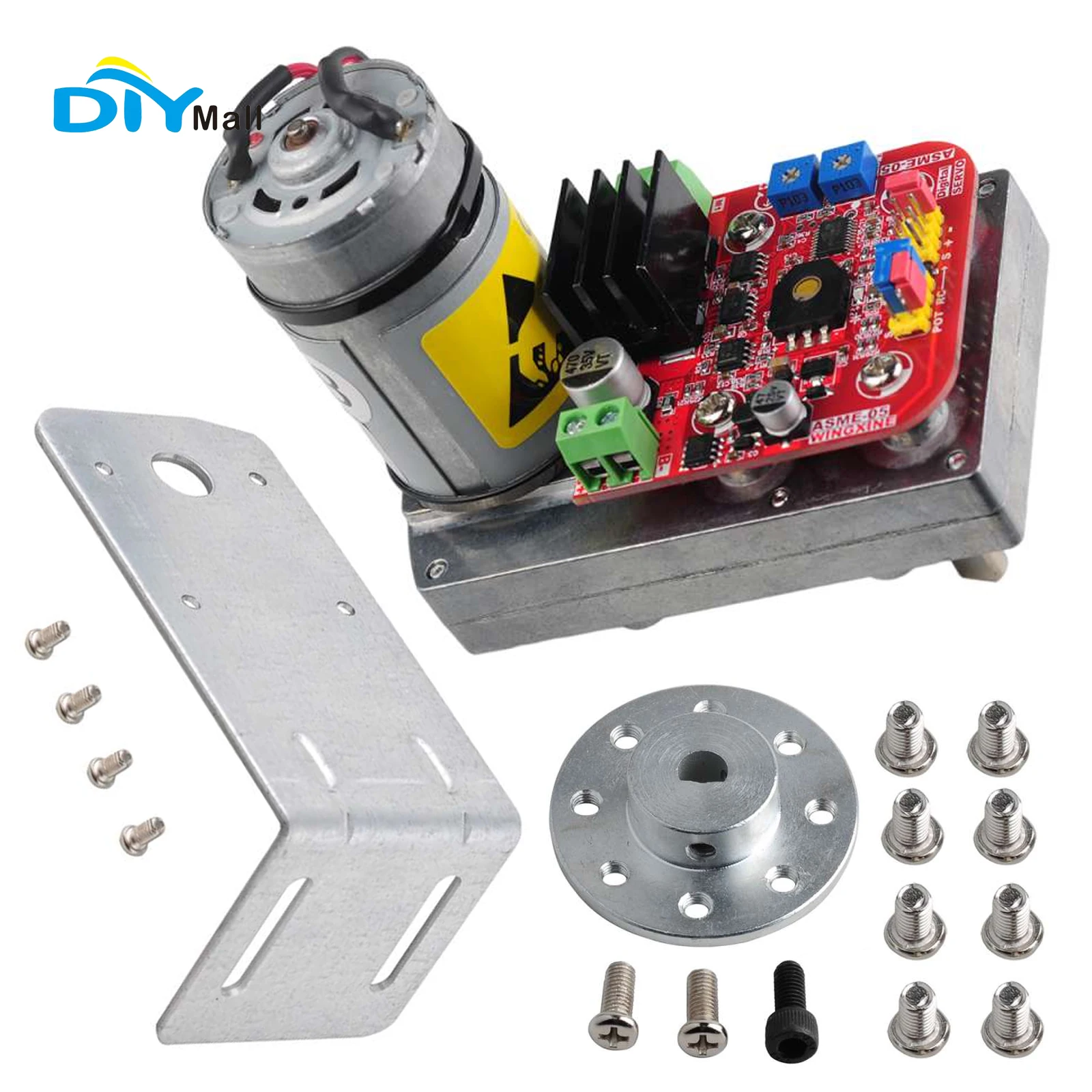 ASME-04B เซอร์โวหุ่นยนต์แรงบิดสูงกําลังสูง 12V/24V/380kg.cm สําหรับแขนกลขนาดใหญ่พร้อมขายึดแผ่นแขน