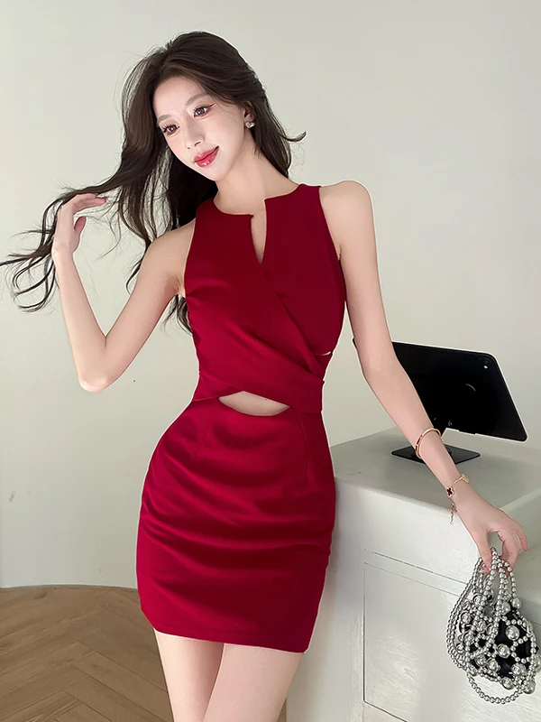 Sexy ahueca hacia fuera Neline Dr mujer novedad de verano Sle cintura alta Svel vestido de noche Ladylike Ele Par Dr