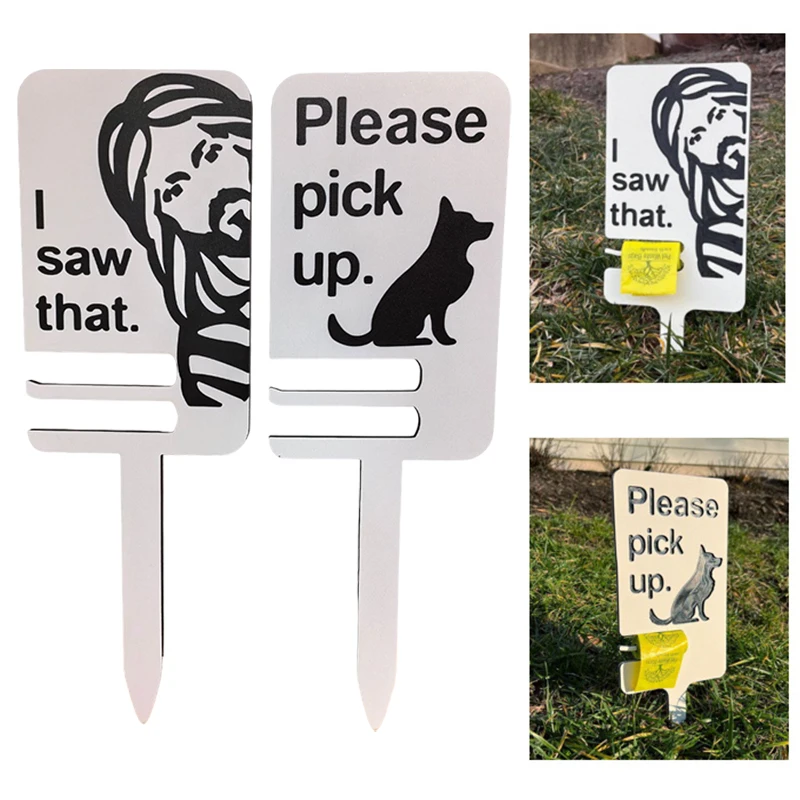 I Saw It Dog Poop Sign With Bag Holder Dog Sign Please Clean Up Your Pet Poop Fun Yard Insert Sign Funny Dog Poop Warning