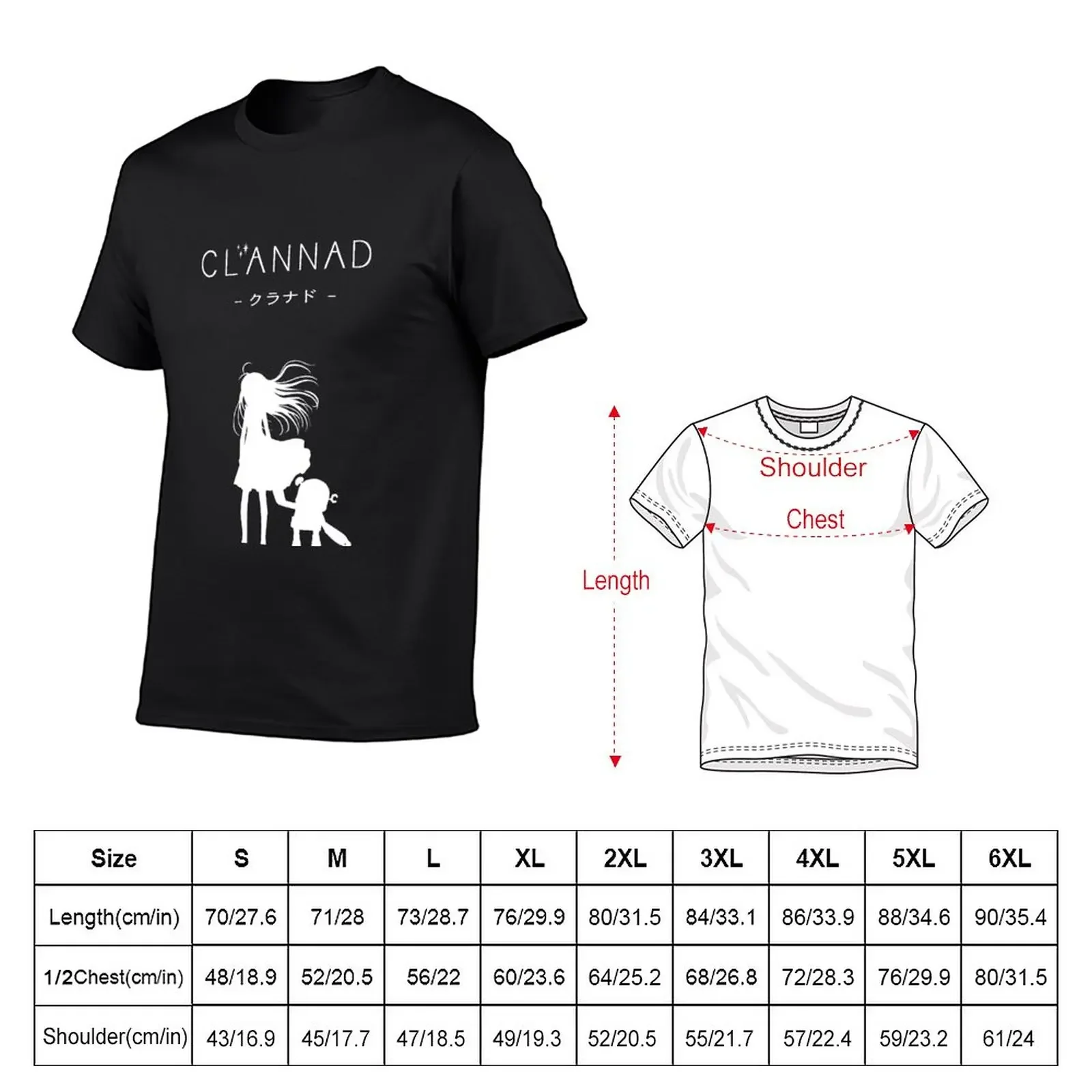 CLANNAD - Girl & Robot (White Edition) T-Shirt heavyweights quick drying shirts graphic tees t shirts for men graphic