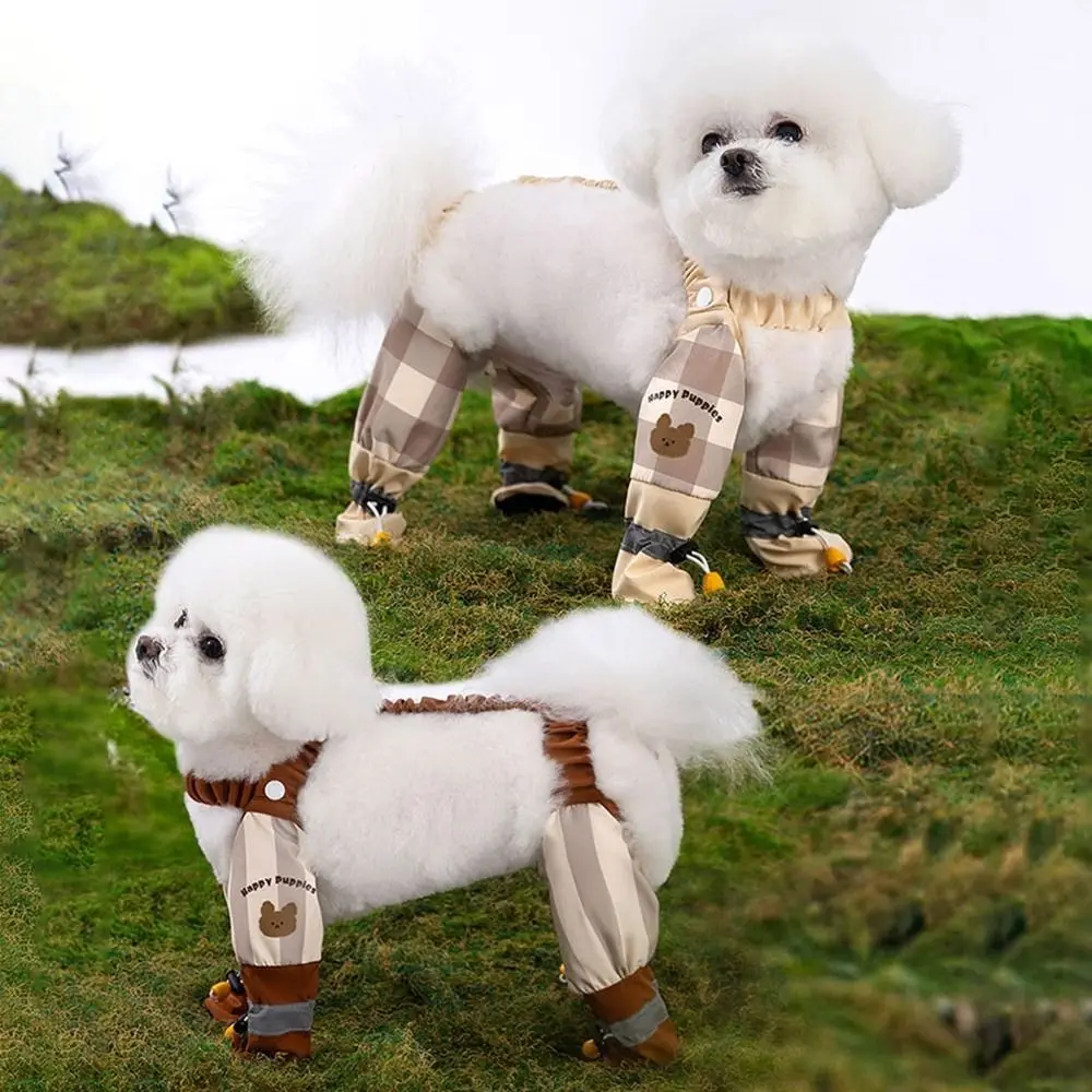 

Reflective Stripe Pet Strolling Going Out Pants Adjustable Full Leg Protection Dog Adjustable Anti-Slip Dog Jumpsuit Shoes