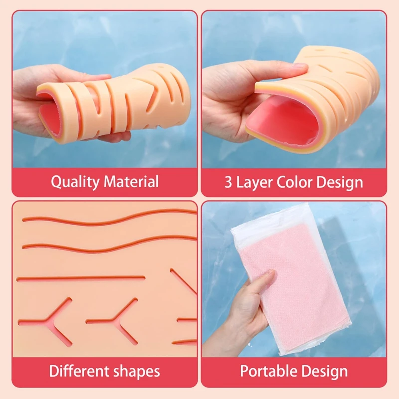 3 Pcs Suture Pad 3 Layer Suture Practice Pad With Wounds Suture Practice For  And Vet Students Practice